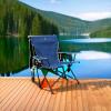 imageGCI OUTDOOR Kickback Rocker Camping Chair  Portable Folding Rocking Chair with Durable Armrests Drink Holder ampamp Relaxed Lowered Seat for Comfort  Loden GreenHeathered Royal