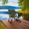 imageGCI OUTDOOR Kickback Rocker Camping Chair  Portable Folding Rocking Chair with Durable Armrests Drink Holder ampamp Relaxed Lowered Seat for Comfort  Loden GreenLoden Green