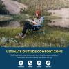 imageGCI OUTDOOR Kickback Rocker Camping Chair  Portable Folding Rocking Chair with Durable Armrests Drink Holder ampamp Relaxed Lowered Seat for Comfort  Loden GreenIndigo Blue