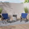imageGCI OUTDOOR Kickback Rocker Camping Chair  Portable Folding Rocking Chair with Durable Armrests Drink Holder ampamp Relaxed Lowered Seat for Comfort  Loden GreenHeathered Royal