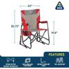 imageGCI Outdoor FirePit Rocker LowRide Outdoor Rocking Chair with Beverage HolderVarsity RedGray