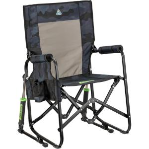 imageGCI Outdoor FirePit Rocker LowRide Outdoor Rocking Chair with Beverage HolderStealth Camo