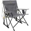 imageGCI OUTDOOR Kickback Rocker Camping Chair  Portable Folding Rocking Chair with Durable Armrests Drink Holder ampamp Relaxed Lowered Seat for Comfort  Loden GreenGrey