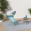 imageGCI OUTDOOR Sunshade Recliner Beach Chair  Collapsible Folding Canopy Shade Chair with Durable Armrests Drink Holder ampamp Portable Carry Bag Perfect for Beach Trips ampamp Picnics  Seafoam GreenSeafoam Green