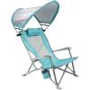 imageGCI OUTDOOR Sunshade Recliner Beach Chair  Collapsible Folding Canopy Shade Chair with Durable Armrests Drink Holder ampamp Portable Carry Bag Perfect for Beach Trips ampamp Picnics  Seafoam GreenSeafoam Green