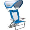 imageGCI OUTDOOR Sunshade Recliner Beach Chair  Collapsible Folding Canopy Shade Chair with Durable Armrests Drink Holder ampamp Portable Carry Bag Perfect for Beach Trips ampamp Picnics  Seafoam GreenRoyal Blue