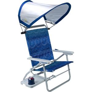 imageGCI OUTDOOR Sunshade Recliner Beach Chair  Collapsible Folding Canopy Shade Chair with Durable Armrests Drink Holder ampamp Portable Carry Bag Perfect for Beach Trips ampamp Picnics  Seafoam GreenWaikiki