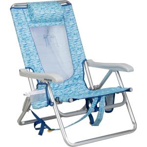 imageGCI Outdoor Backpack Beach Chair  Reclining Folding Chair with Durable Armrests Drink Holder ampamp Carry Straps Perfect for Beach Trips ampamp Picnics  Baitwall
